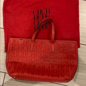 Carolina Herrera embossed tote